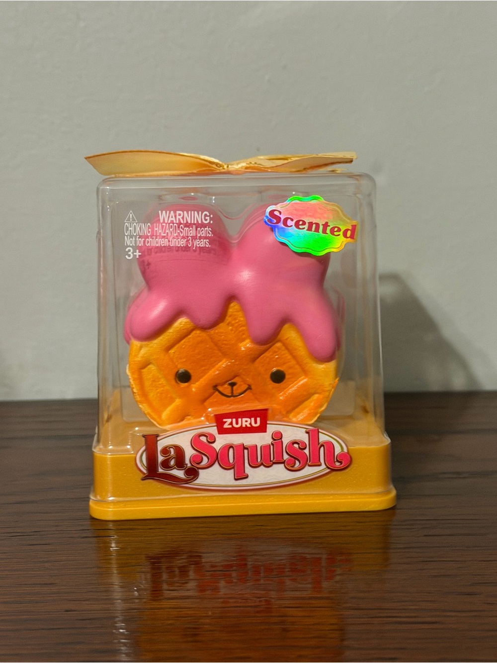 Brand New LaSquish Scented Pink & Orange Waffle Toy